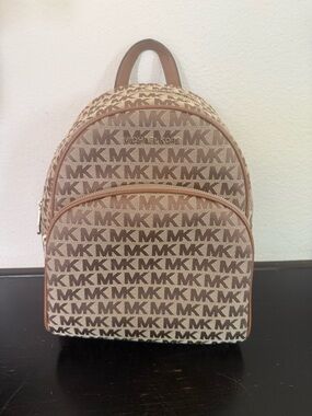 Michael Kors Brown Logo Backpack